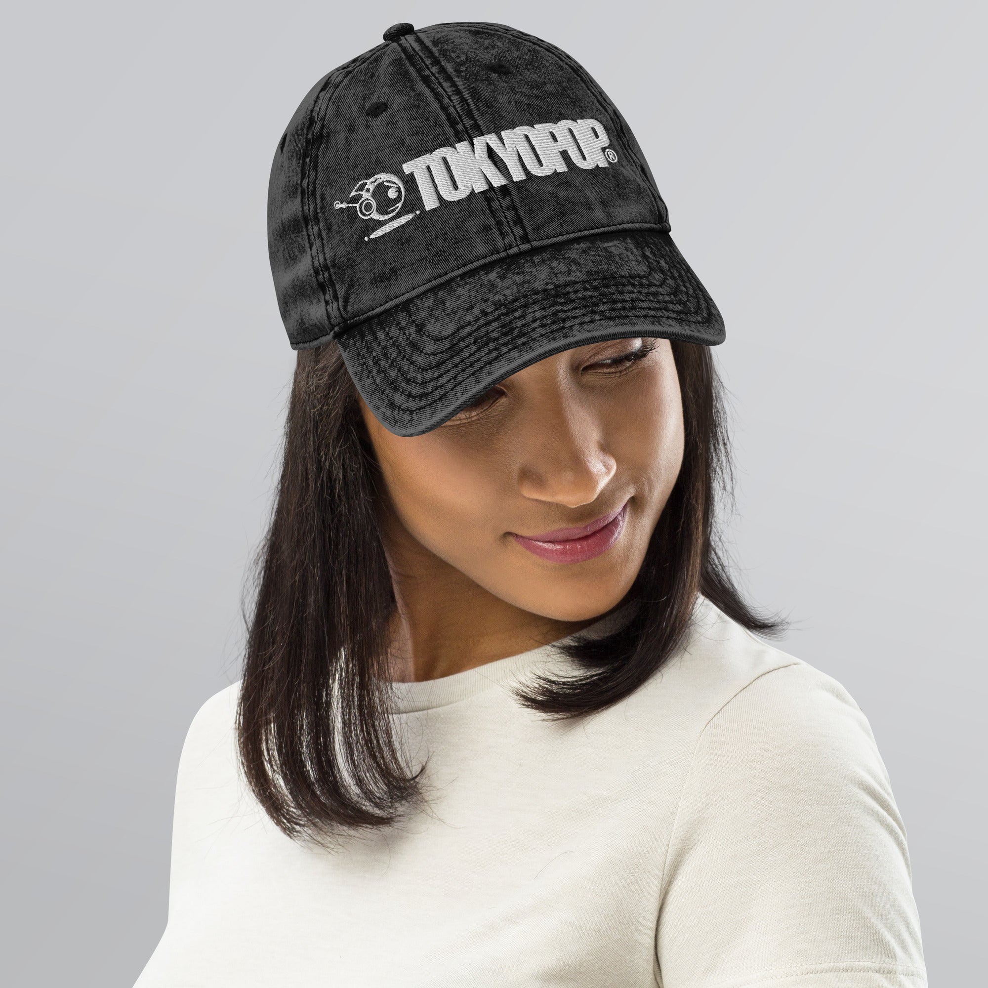 TOKYOPOP Embroidered Vintage Cotton Twill Cap (White) - Image 2
