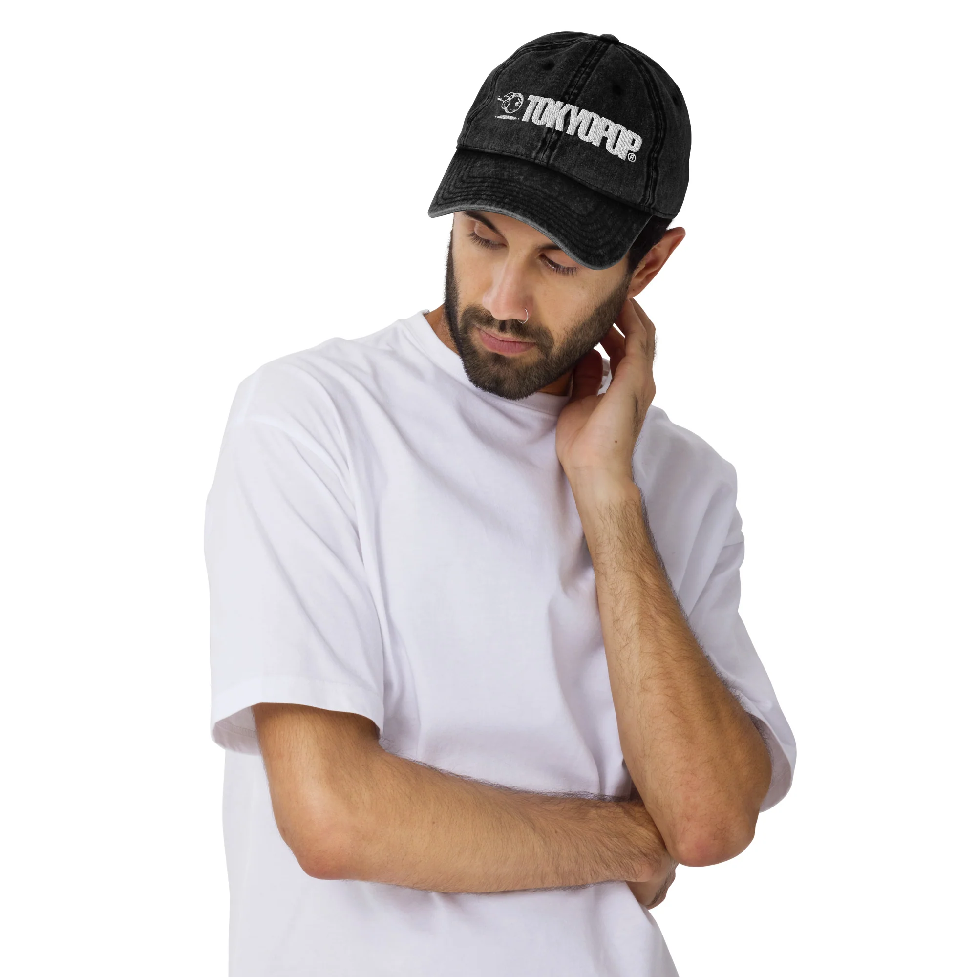 TOKYOPOP Embroidered Vintage Cotton Twill Cap (White) - Image 6